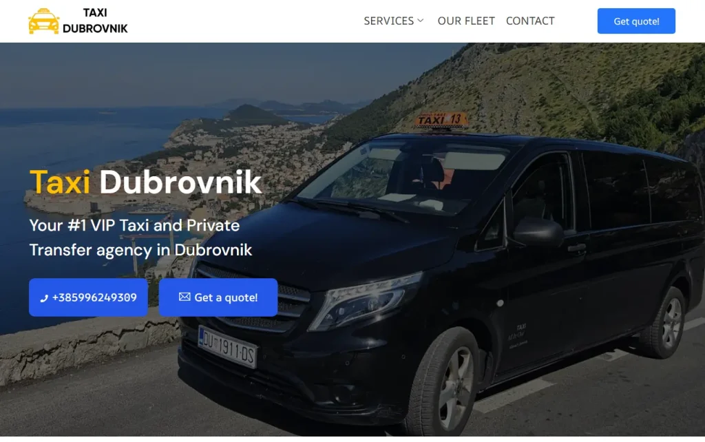 redizajn web stranice taxidubrovnik.co